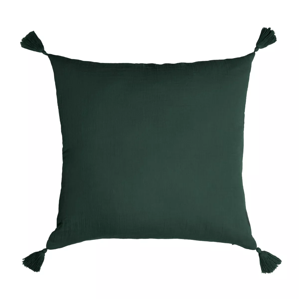 Coussin carré gaze de coton (40 x 40 cm) Gaïa Vert sapin