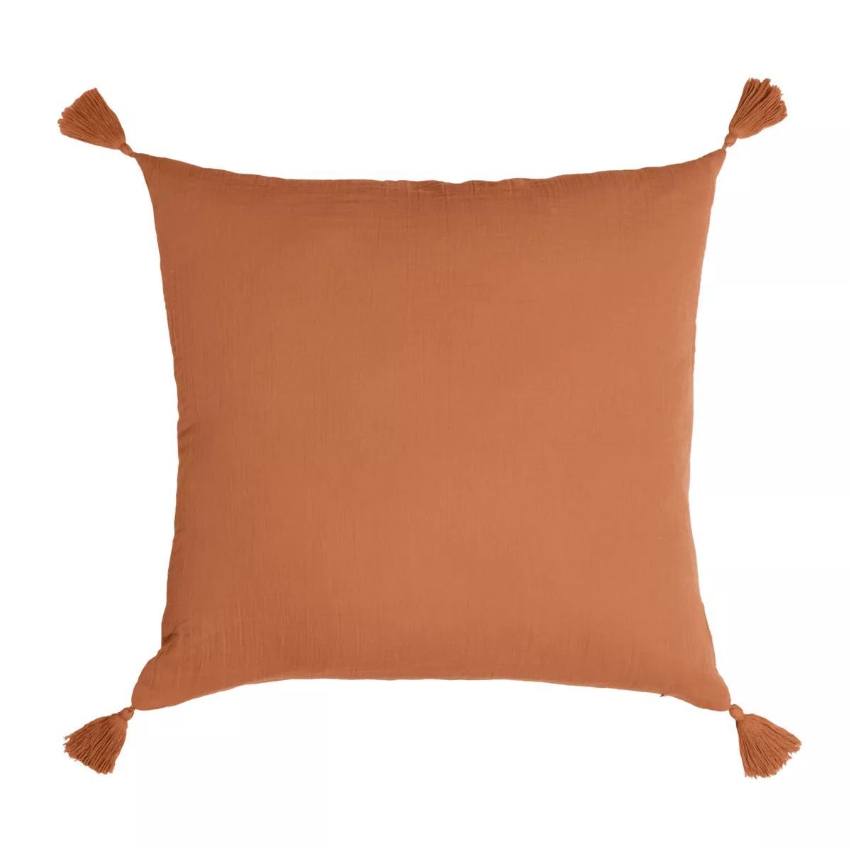 Cojín cuadrado de gasa de algodón (60 x 60 cm) Gaïa Albaricoque