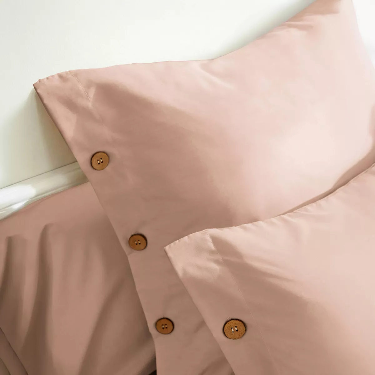 Federa quadrata in percalle di cotone (65 x 65 cm) Diane Rose Blush