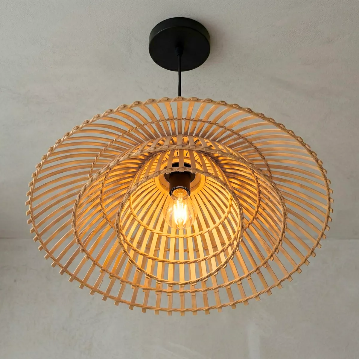 Lampada a sospensione desgin in bambù (D60 cm) Zeyno Naturale
