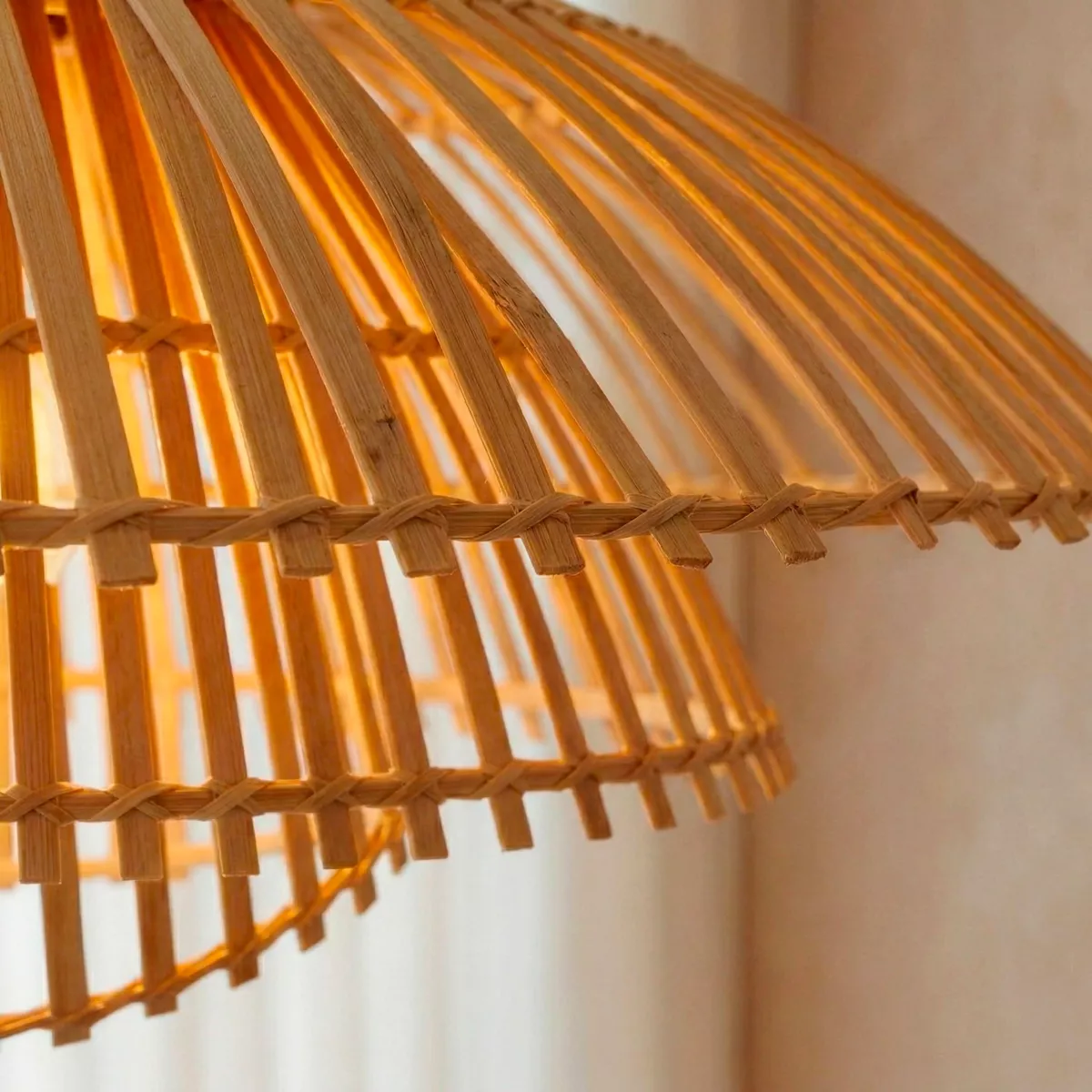 Lampada a sospensione desgin in bambù (D60 cm) Zeyno Naturale