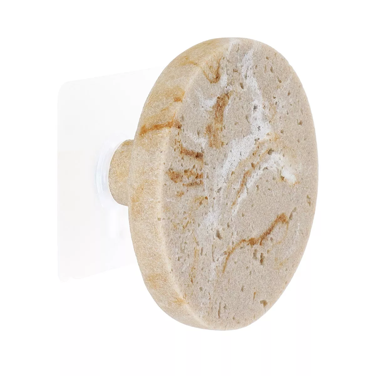 Appendiabiti adesivo effetto travertino (8,5 cm) Lina Beige