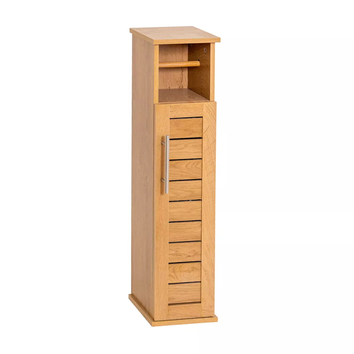 MEUBLE RESERVE ET DEROULEUR PAPIER WC MDF 1 PORTE/1 ETAGERE INTERIEURE - COLONIAL