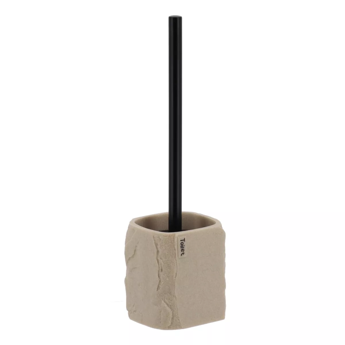 Scopino per WC quadrato in poliresina effetto pietra Paola Beige