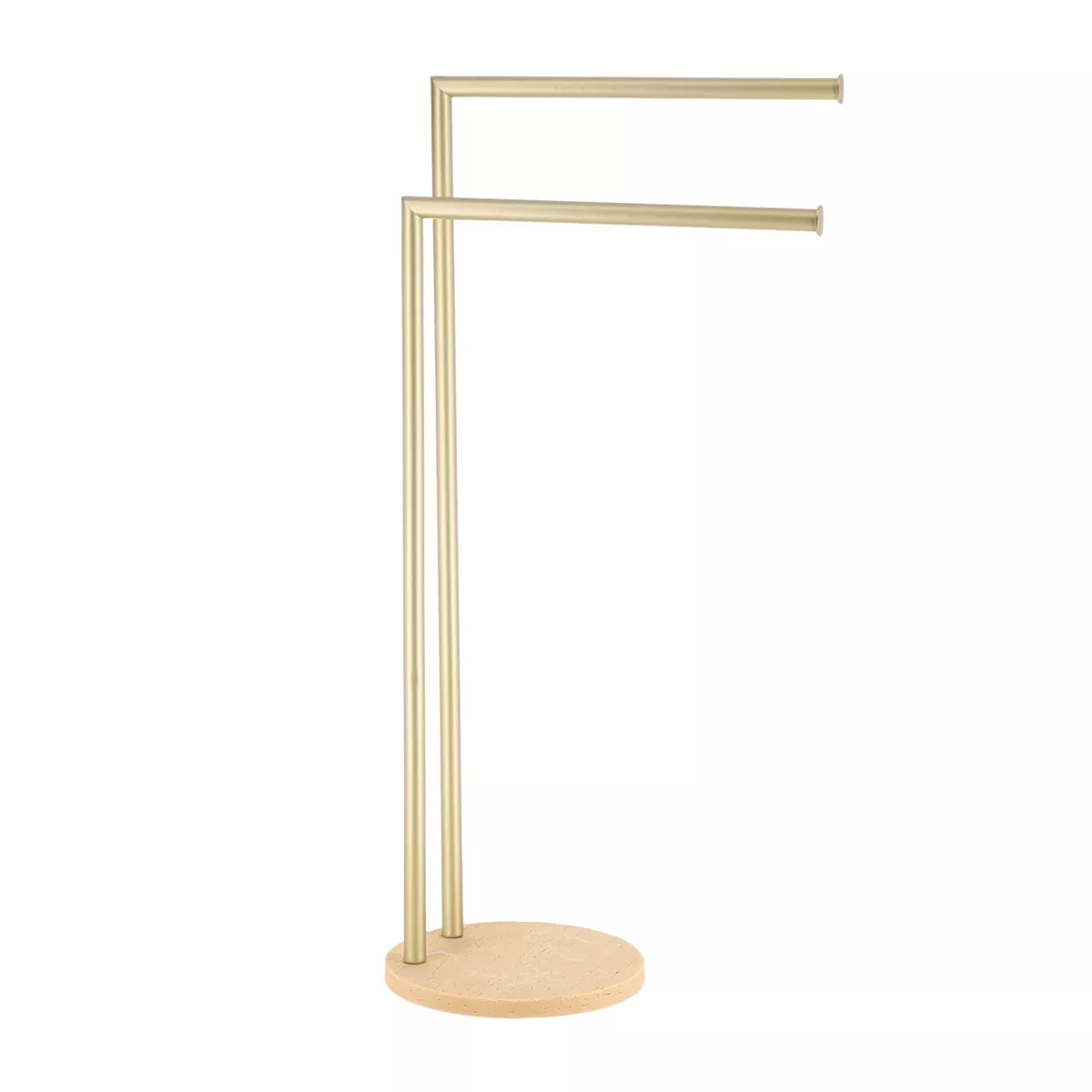 Porta asciugamani in metallo e poliresina effetto travertino (77,5 cm) Lina Beige