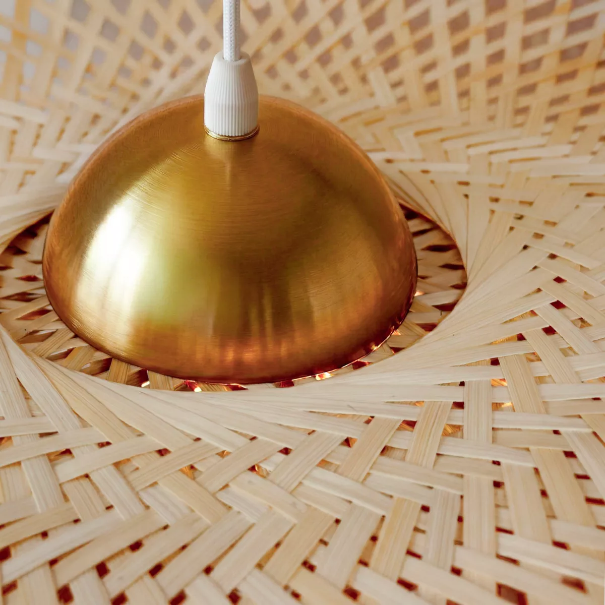 Lampada a sospensione in bambù (D75 cm) Mérida Naturale