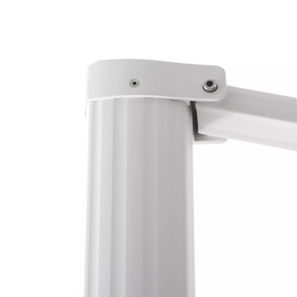 Parasol déporté carré aluminium avec pied (3 x 3 m) Elyra Blanc et Beige