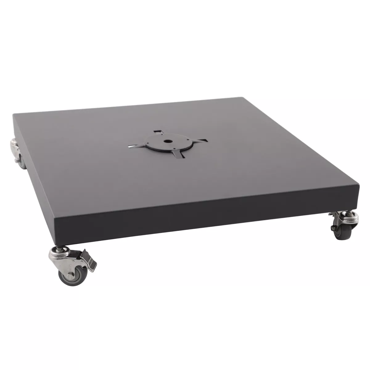 Ombrellone sporgente quadrato in alluminio con base (3 x 3 m) Elyra Antracite
