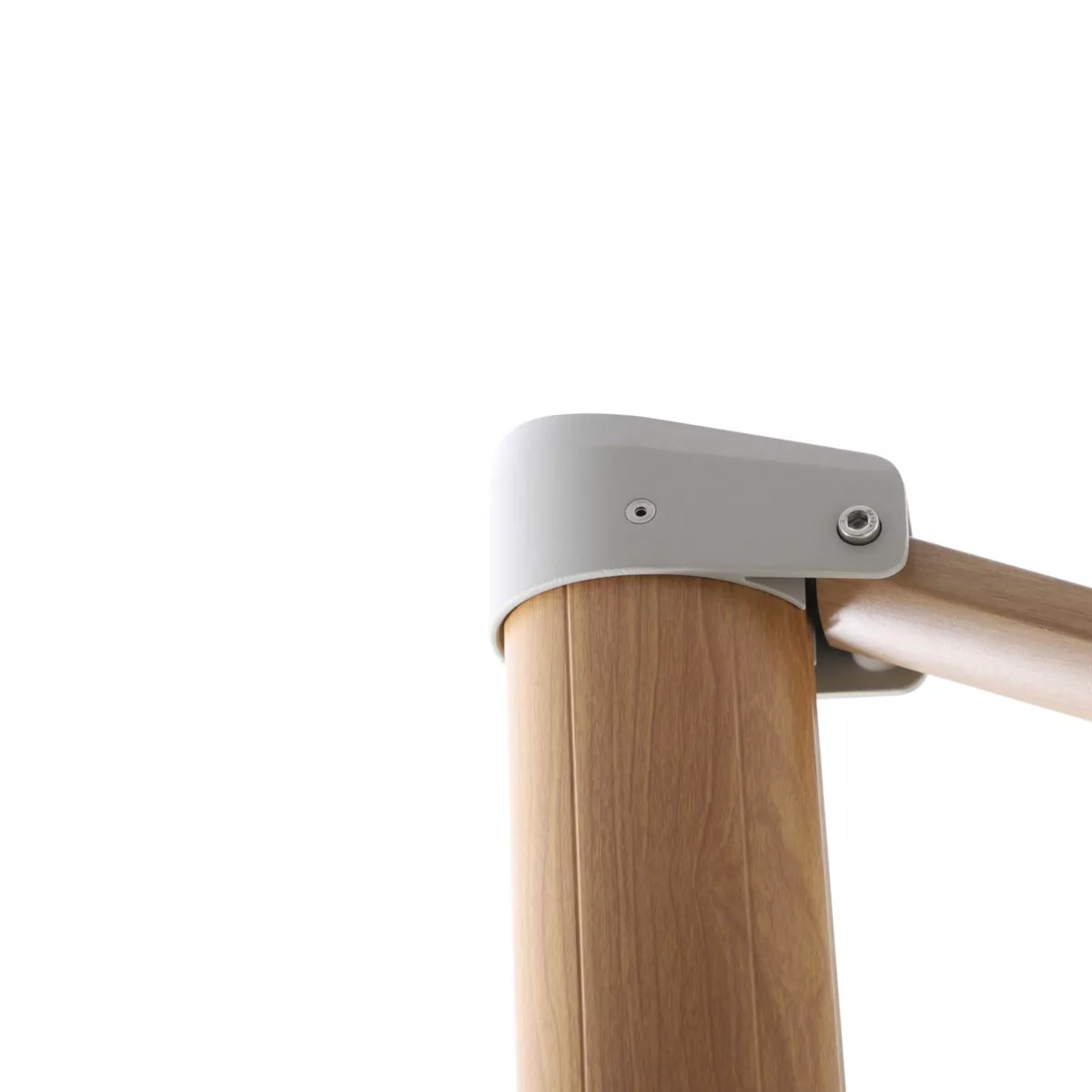 Ombrellone sporgente rettangolare in alluminio con base (3 x 4 m) Elyra effetto legno e Grigio