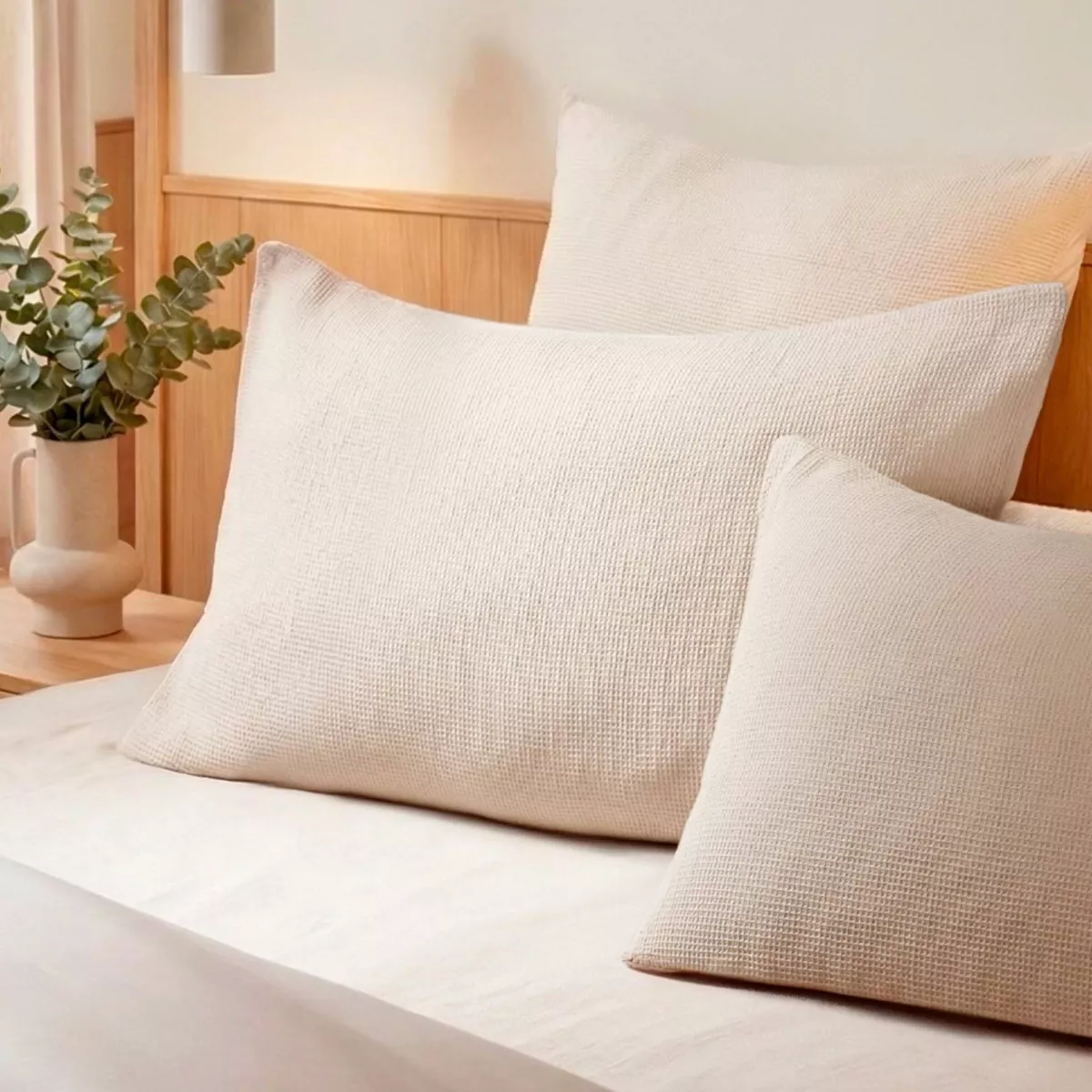 Copripiumino in cotone a nido d'ape (280 x 240 cm) Eva Beige