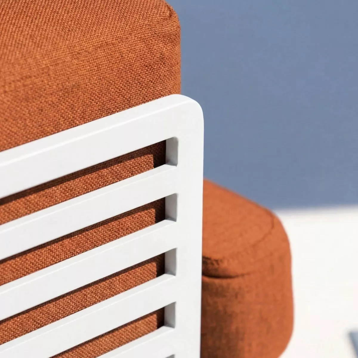 Divano da giardino in alluminio 3 posti Monte Carlo Bianco e terracotta