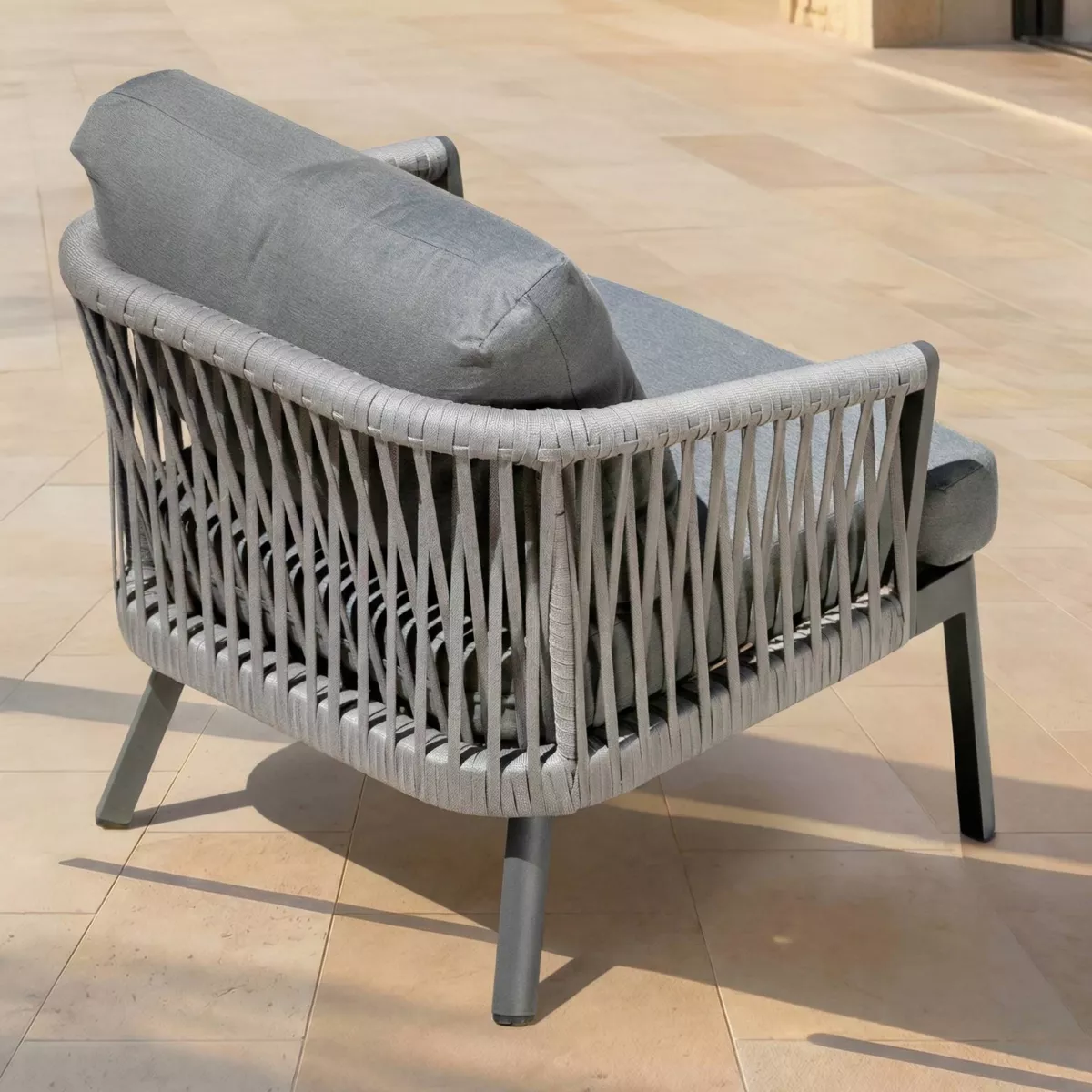 Fauteuil de jardin détente en aluminium Amalfi Gris anthracite