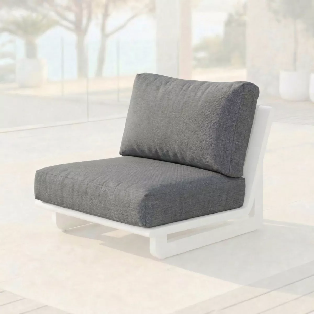 Coperture cuscini di ricambio per Poltrona Long Beach Grigio antracite