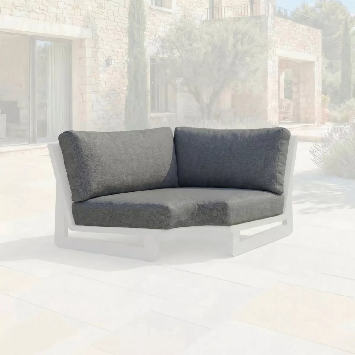 Coperture cuscini di ricambio per Poltrona d'angolo Long Beach Grigio antracite