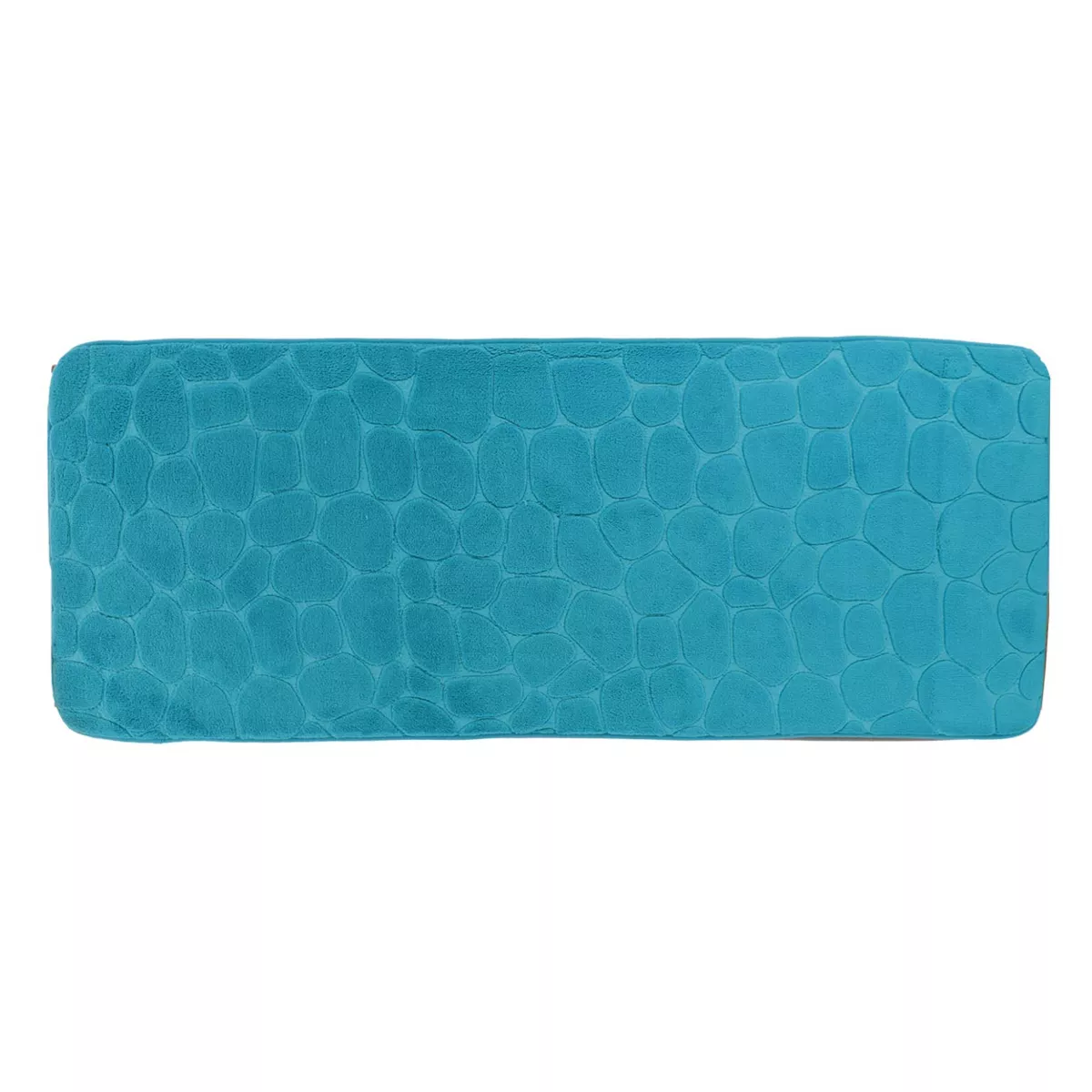 Tapis de bain rectangulaire mémoire de forme (50 x 120 cm) Galeo Bleu canard