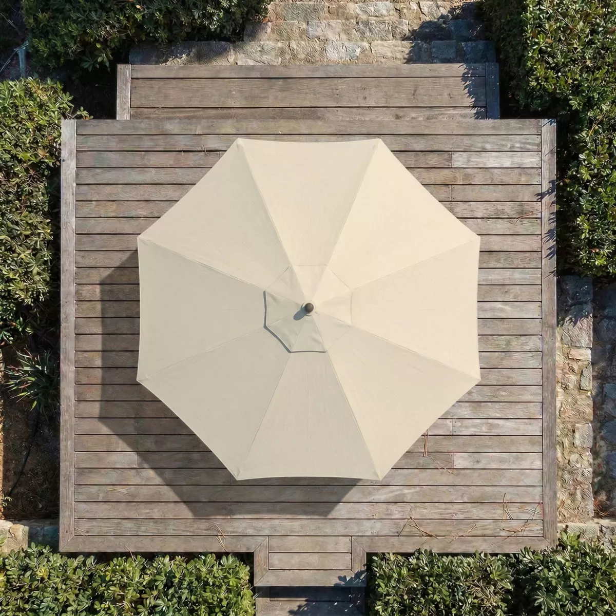 Ombrellone rotondo in alluminio (D3,3 m) Elyra Antracite e Beige