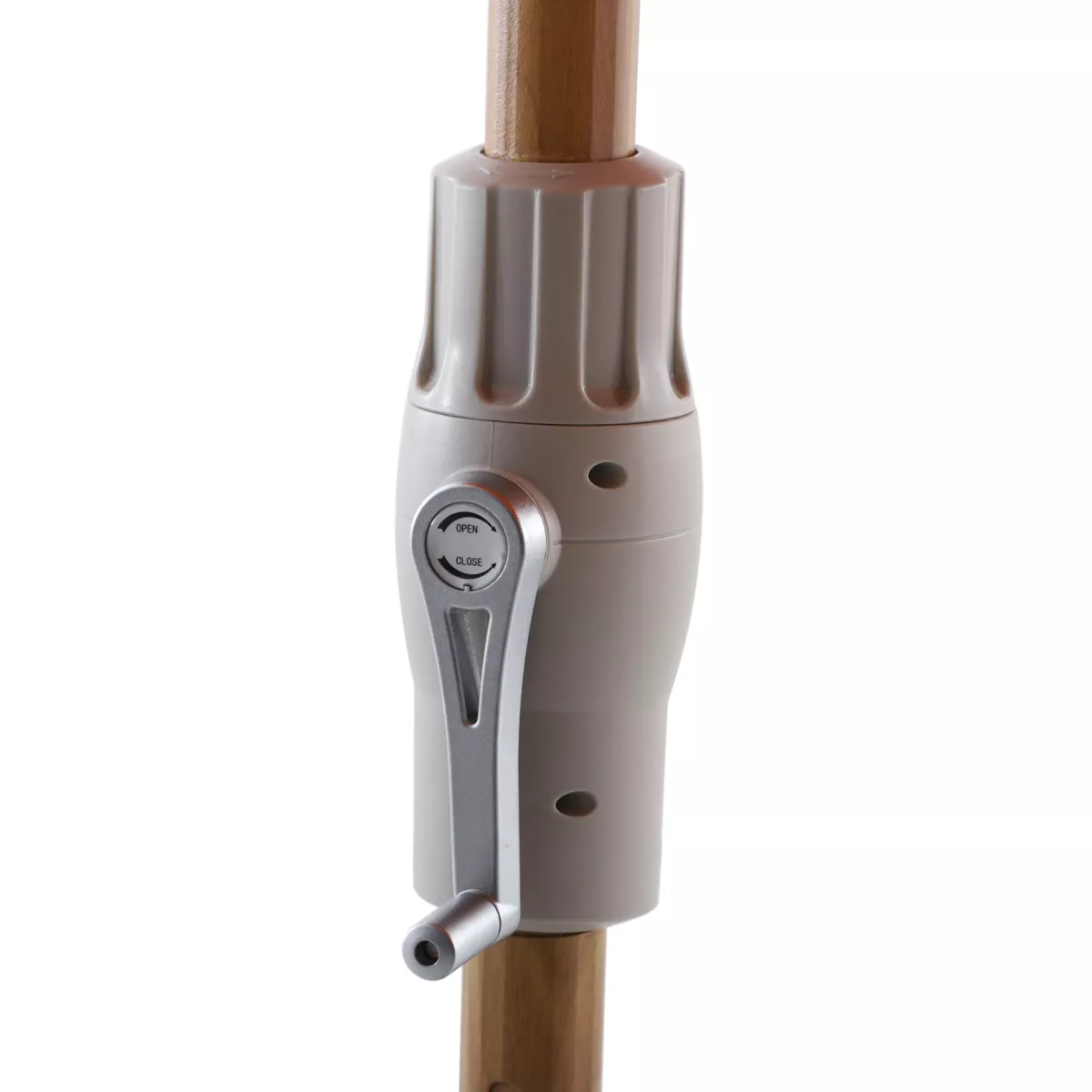 Ombrellone rotondo in alluminio (D3,3 m) Elyra effetto legno e Bianco