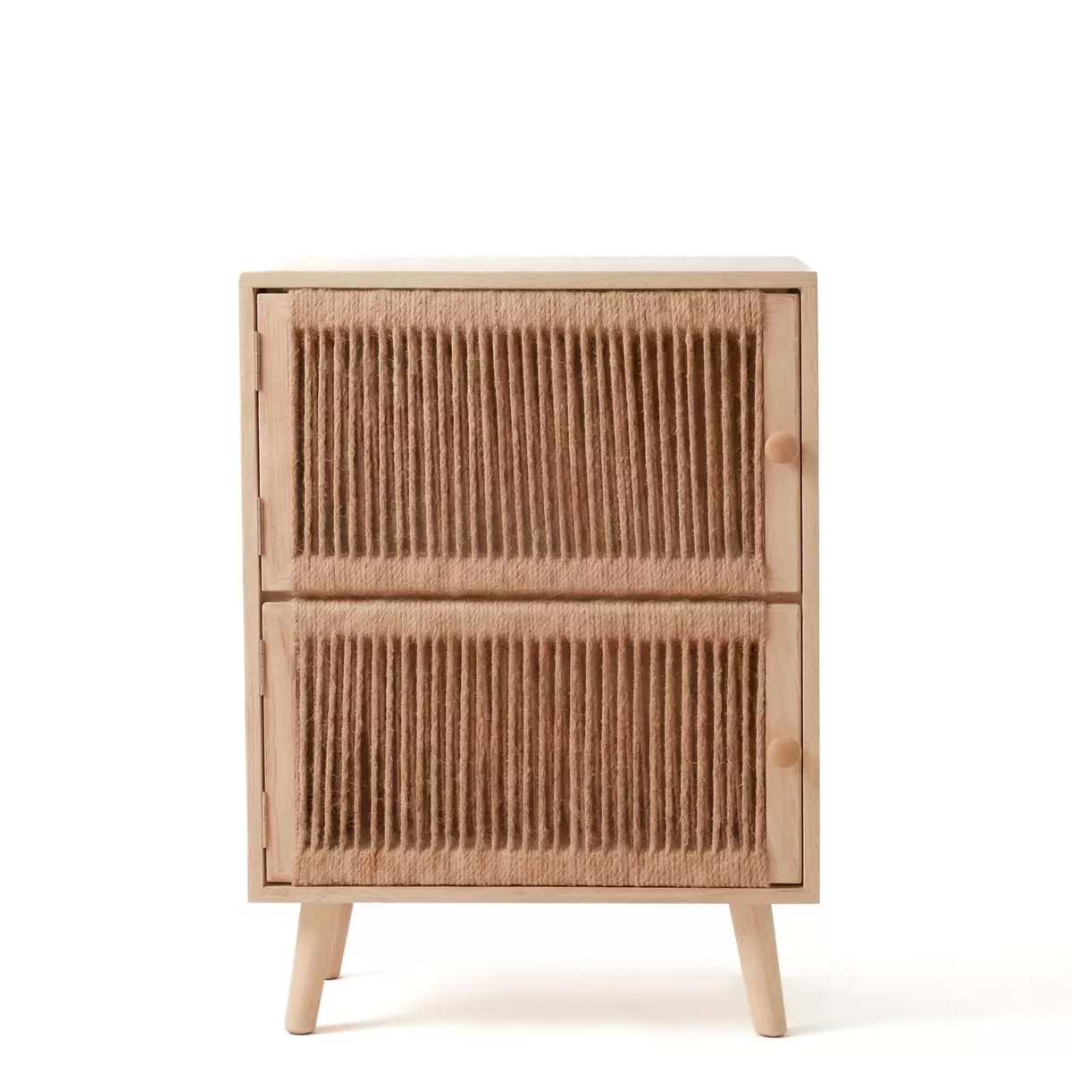 Cómoda cómoda 2 cajones de madera y cuerda de cáñamo (40 x 65 cm) Manille Beige