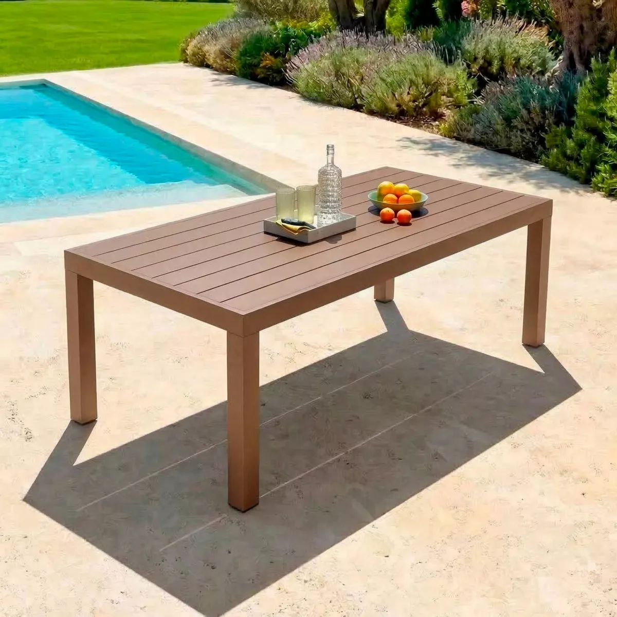 Tavolo da giardino rettangolare in alluminio 10 posti (240 x 120 cm) Murano Bronzo