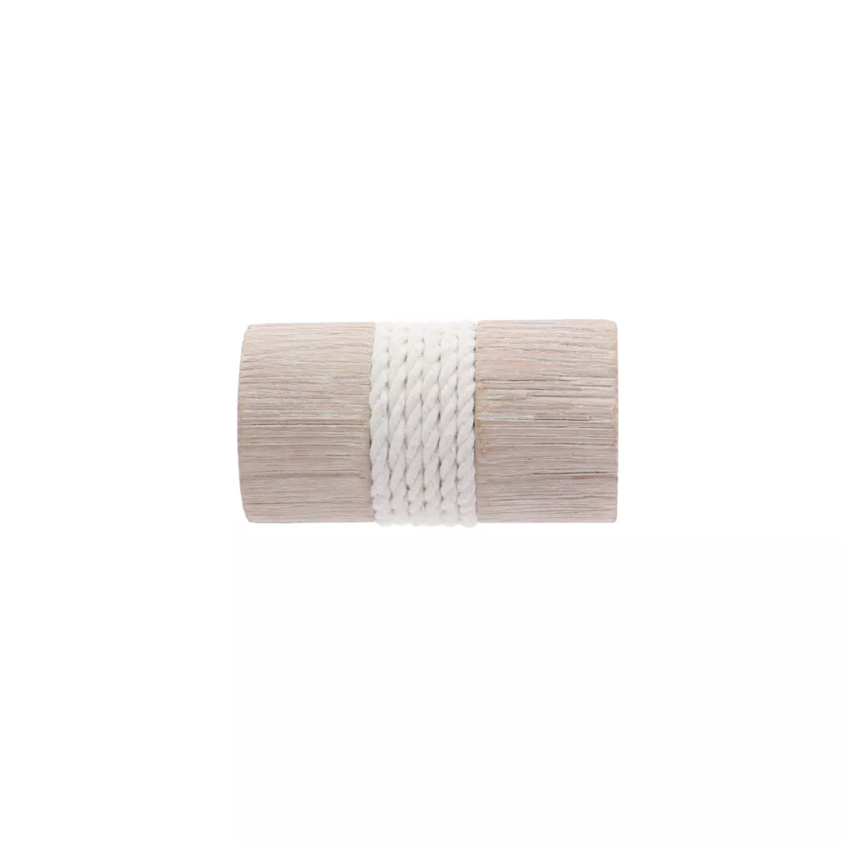 Set di 2 terminali per asta in legno cerato (D28 mm) Soren tappo corda Naturale