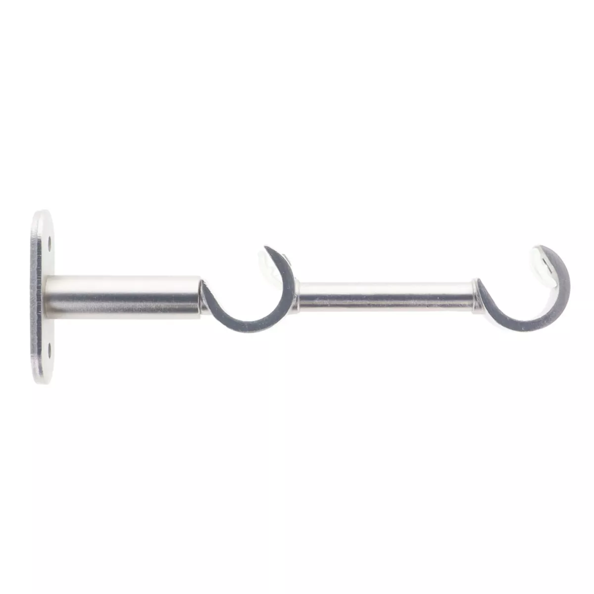 Supporto doppio per asta fissa in metallo (L16 cm / D20 mm) Jim Gutter Argento opaco