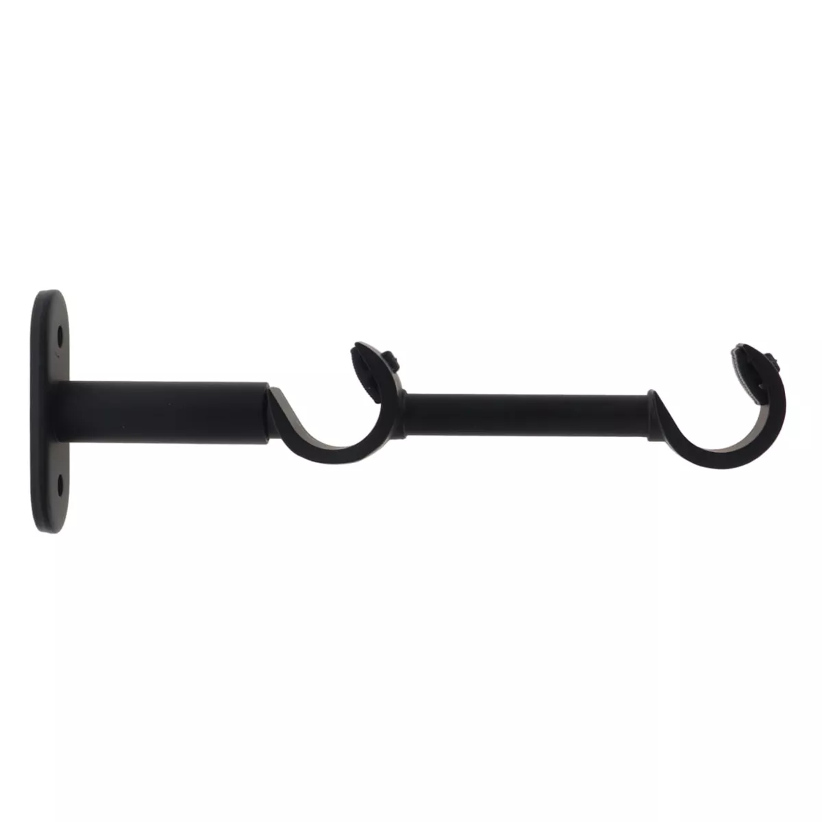 Supporto doppio per asta fissaggio in metallo (L16 cm /D20 mm) Jim grondaia Nero opaco