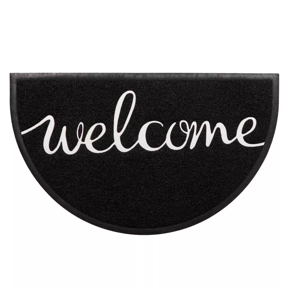 Tappeto d'ingresso semicircolare antiscivolo (45 x 75 cm) Welcome Bianco