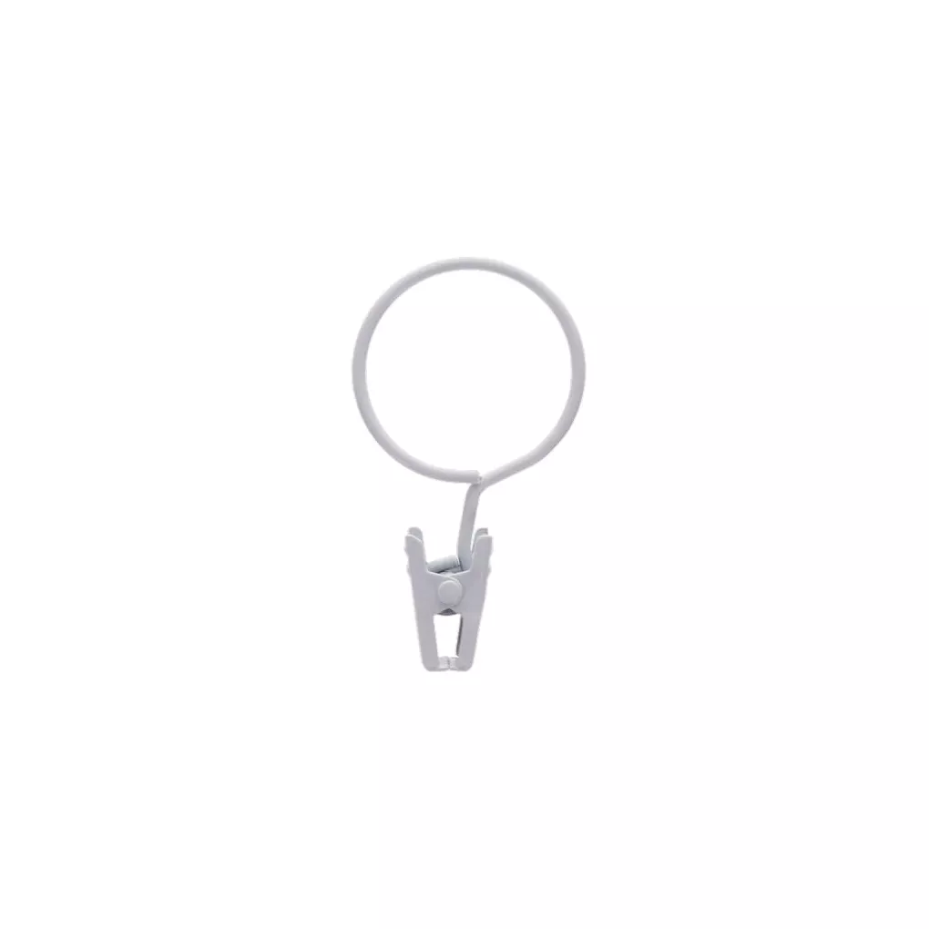 Set di 8 anelli con clip per bastone per tende (D25 mm) Jili Bianco