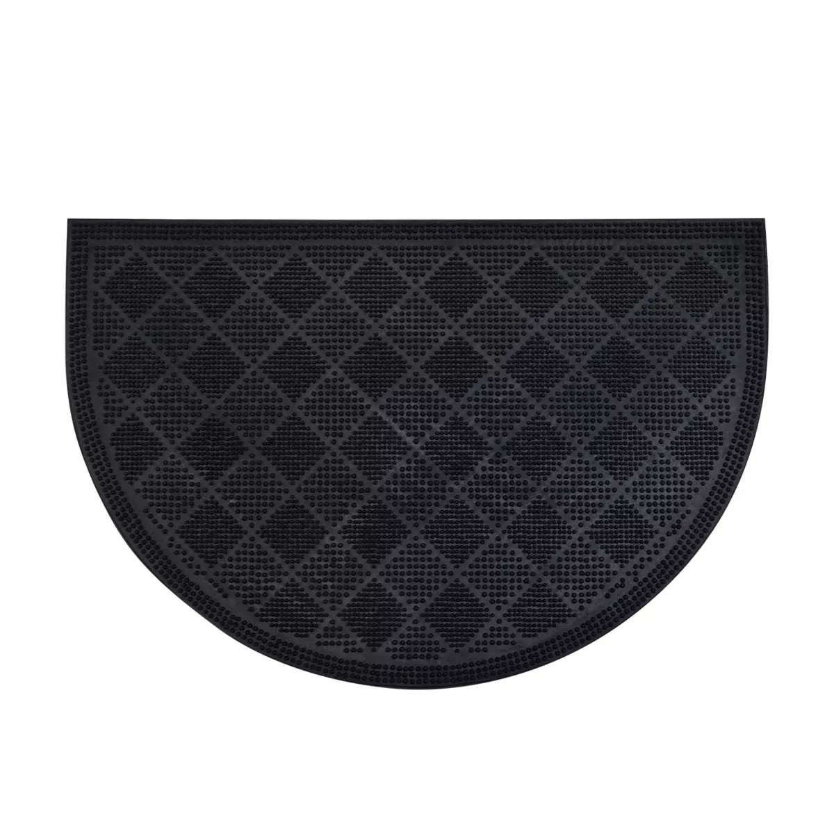 Tappeto d'ingresso semicircolare antiscivolo (40 x 60 cm) Damier Nero