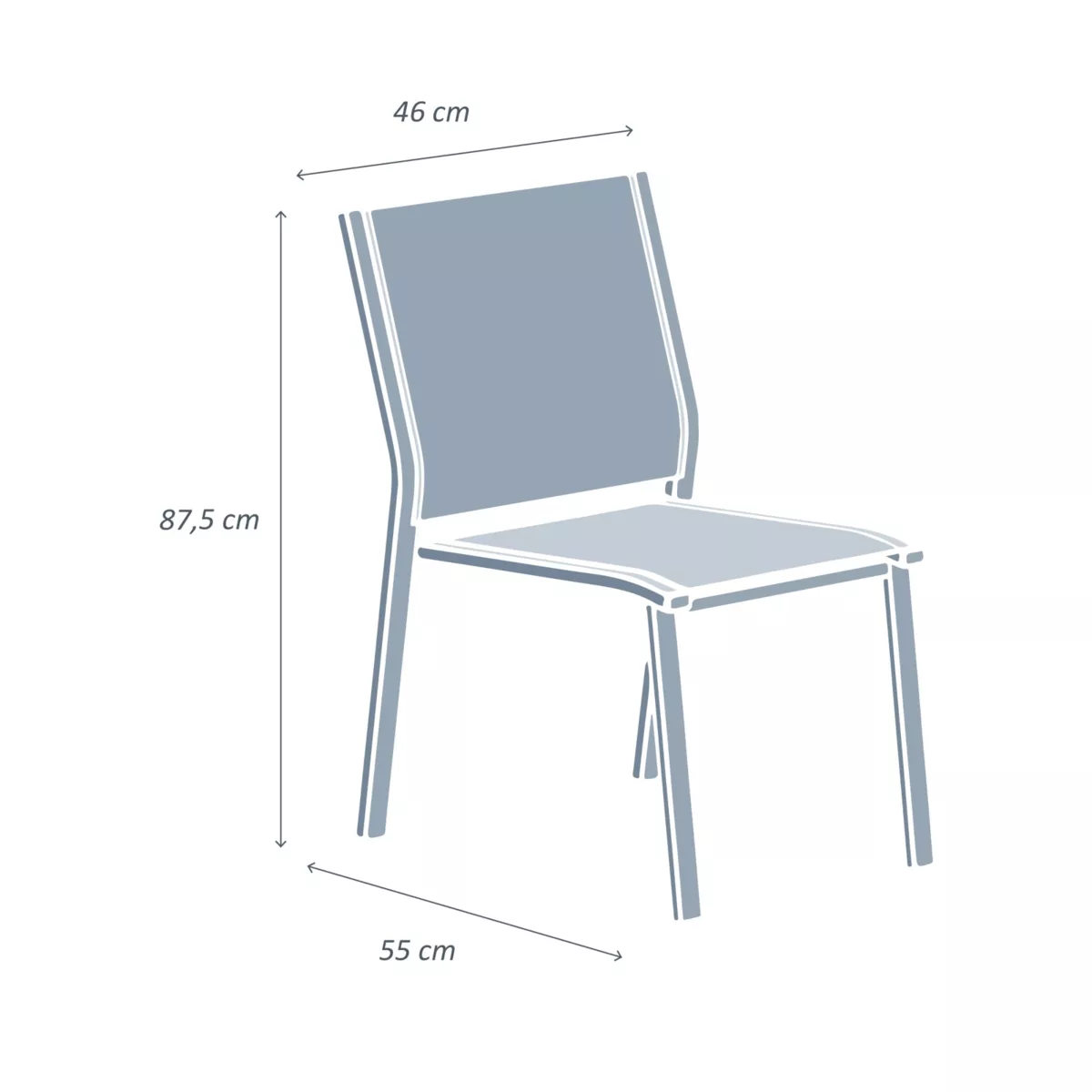 Silla de jardí­n apilable de aluminio Murano Verde Oliva