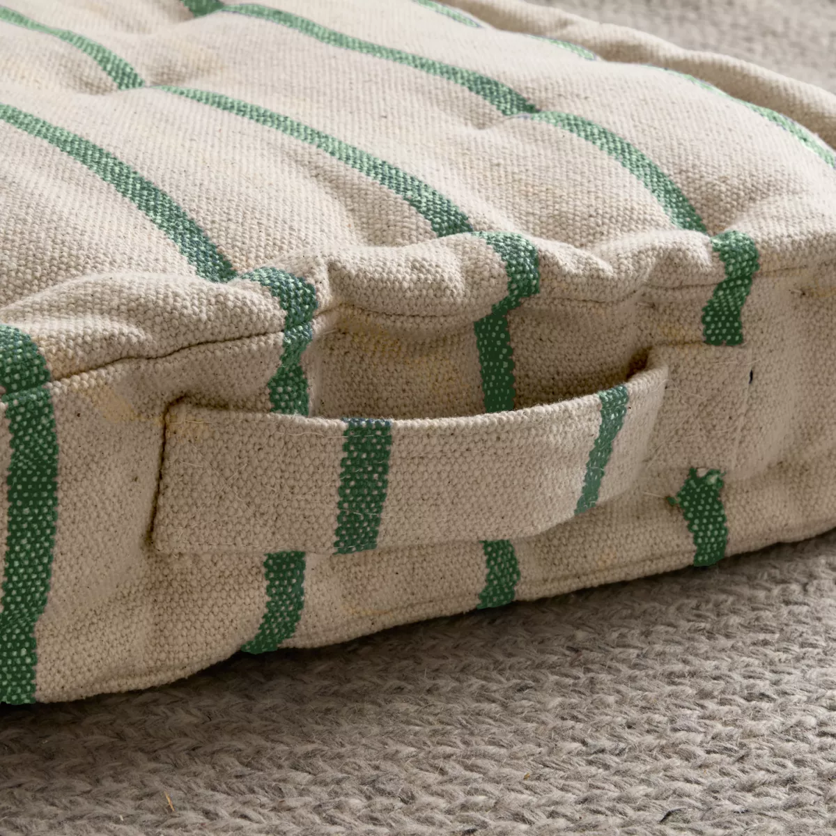 Cuscino da terra per esterni in tela di cotone quadrato (45 x 45 cm) Ocealys Verde
