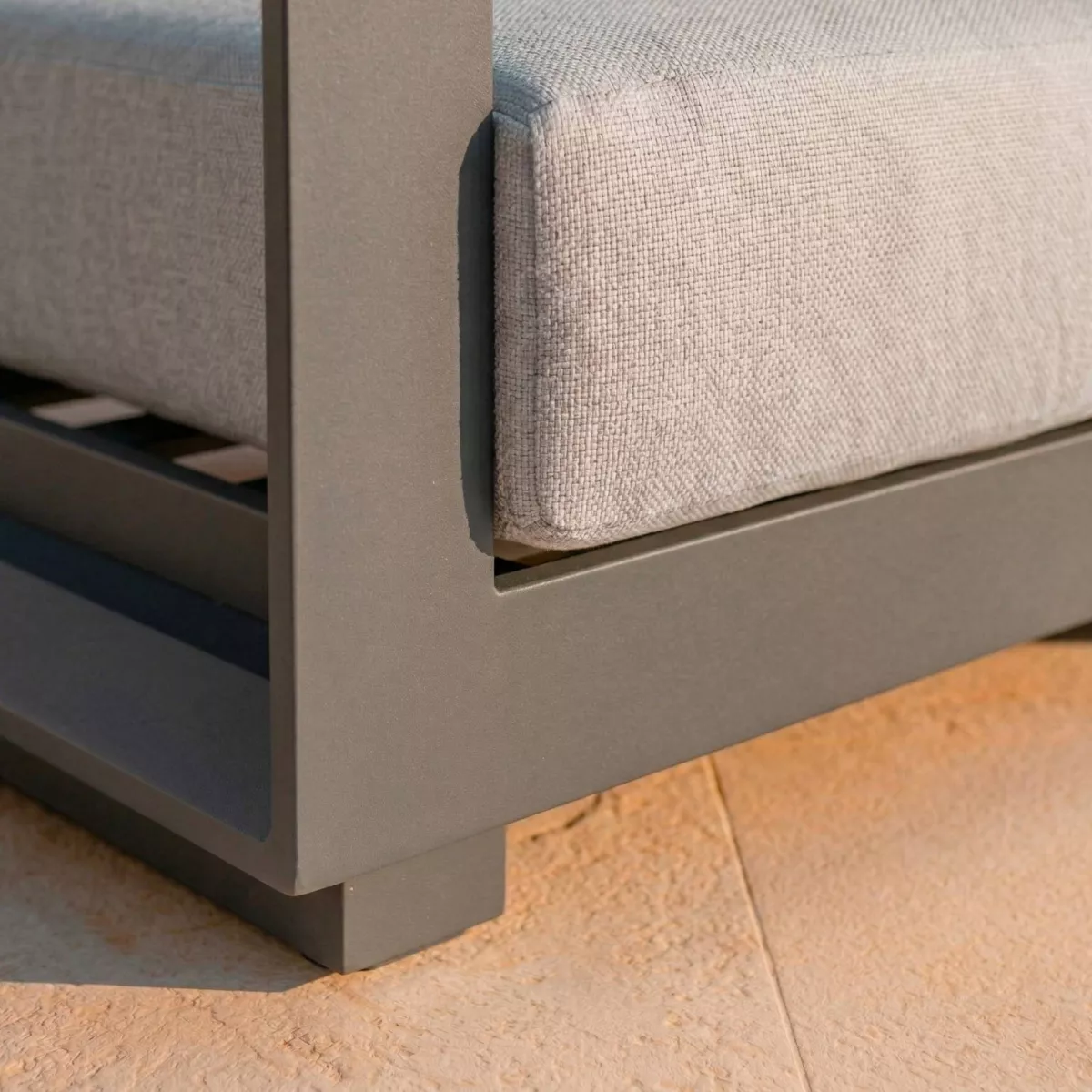 Poltrona da giardino relax in alluminio Elba Grigio antracite e grigio chiaro 