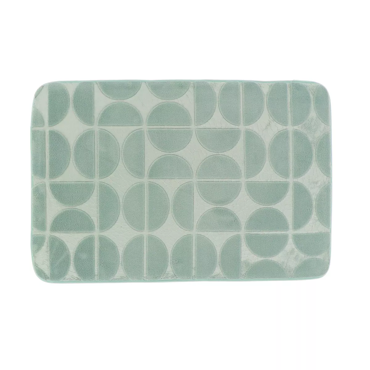 Tapis de bain rectangulaire mémoire de forme (50 x 80 cm) Motivo Vert eucalyptus