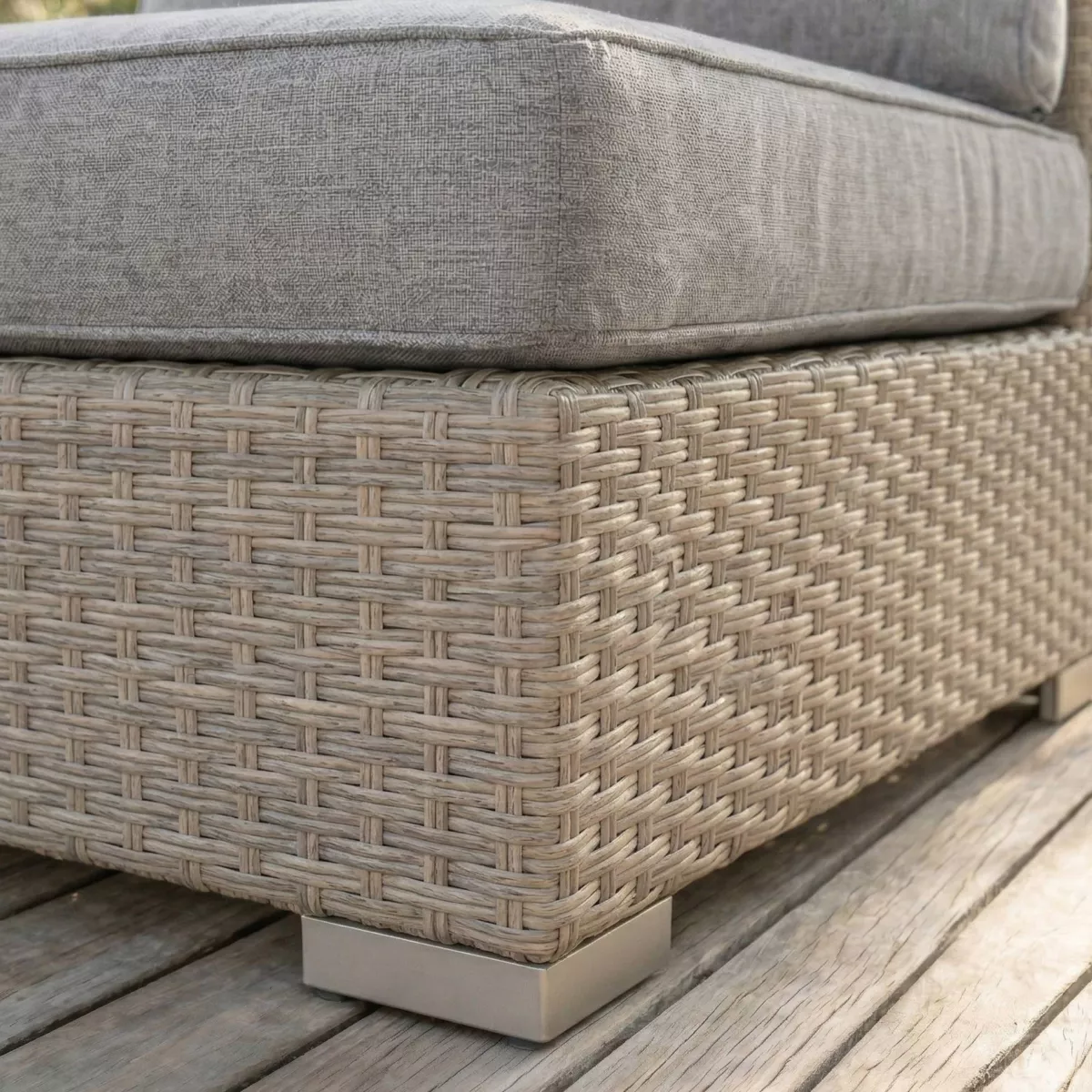 Poltrona da giardino angolare in resina intrecciata Palma Grigio e antracite