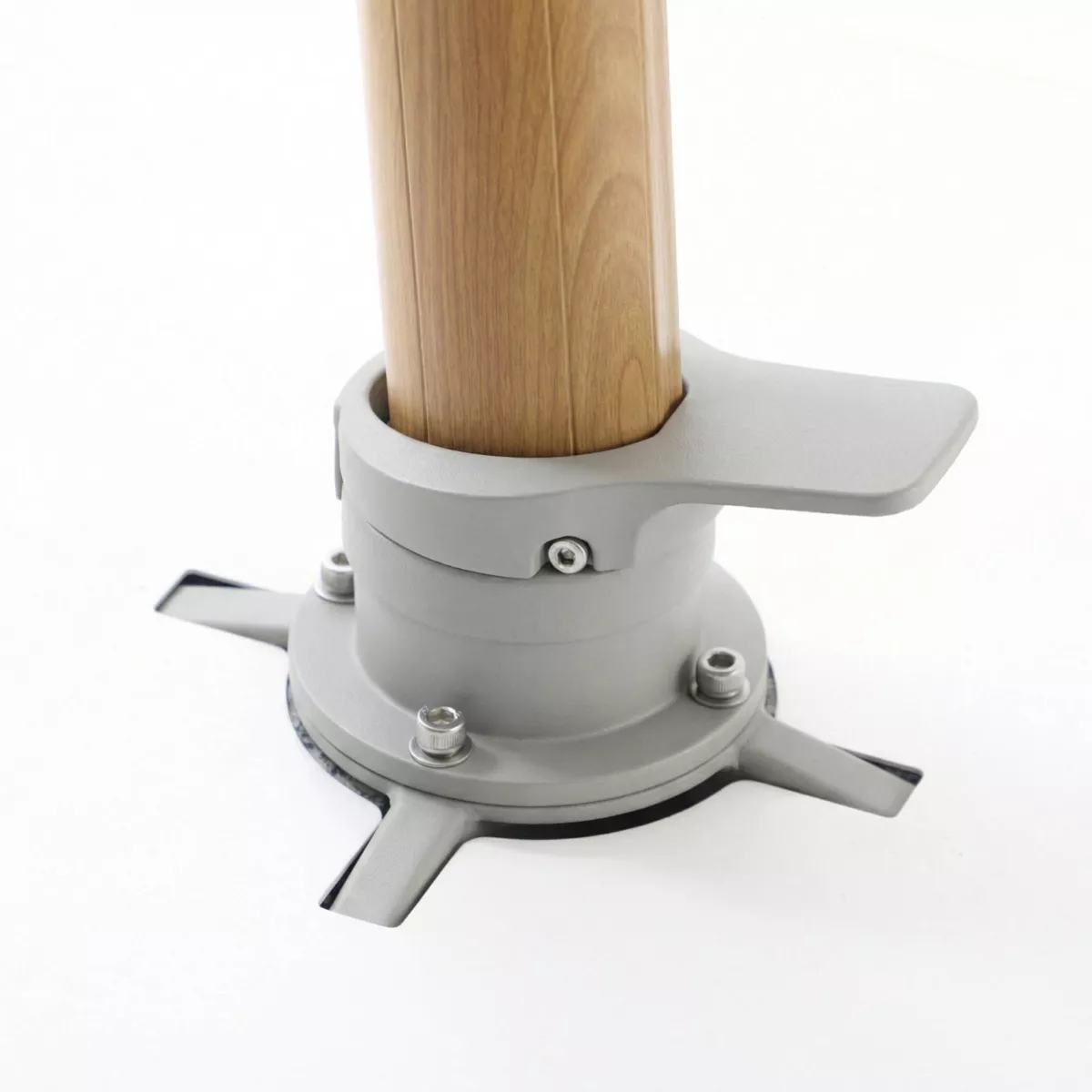 Ombrellone sporgente rettangolare in alluminio con base (3 x 4 m) Elyra effetto legno e Terracotta