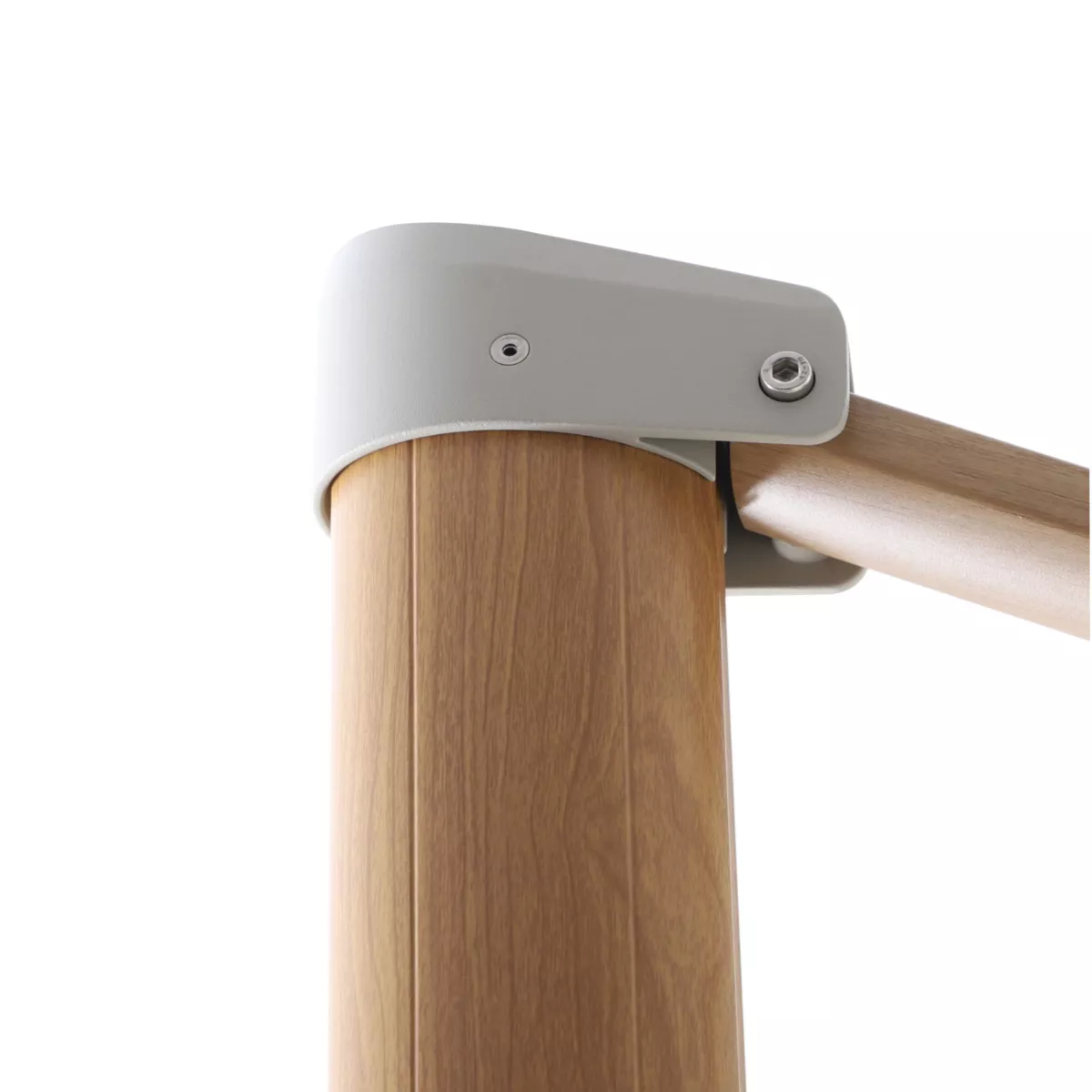 Ombrellone decentrato quadrato in alluminio con base (3 x 3 m) Elyra effetto legno e Antracite