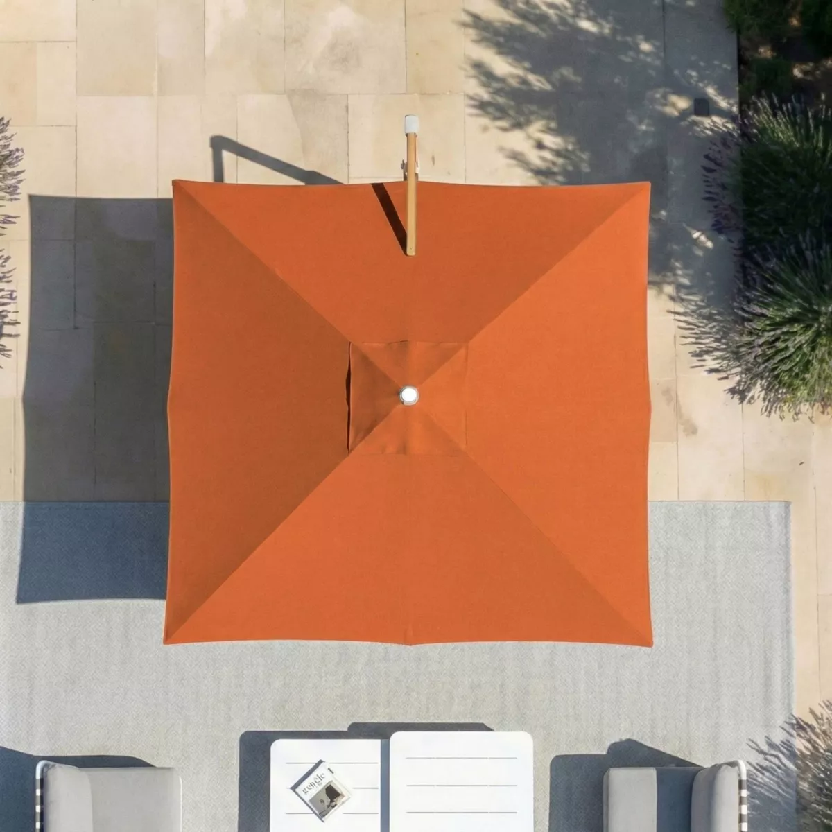 Telo per ombrellone decentrato (3 x 3 m) Elyra Terracotta