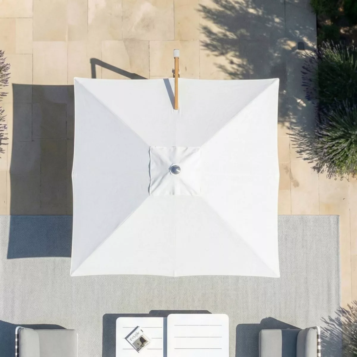 Tessuto per ombrellone decentrato (3 x 3 m) Elyra Bianco