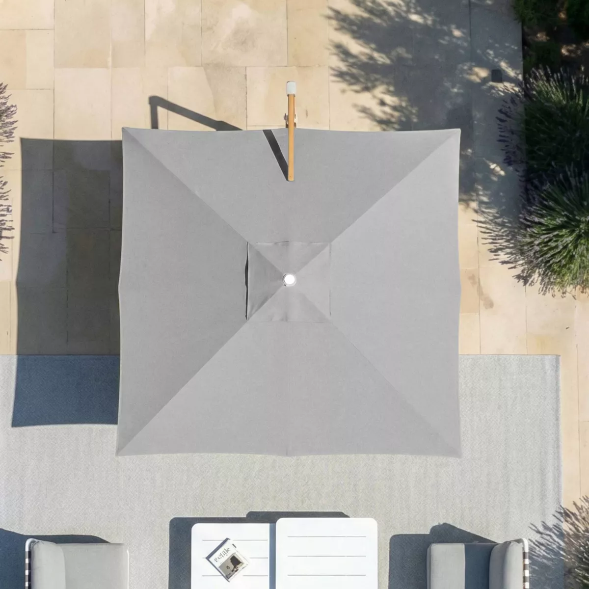 Telo per ombrellone decentrato (3 x 3 m) Elyra Grigio