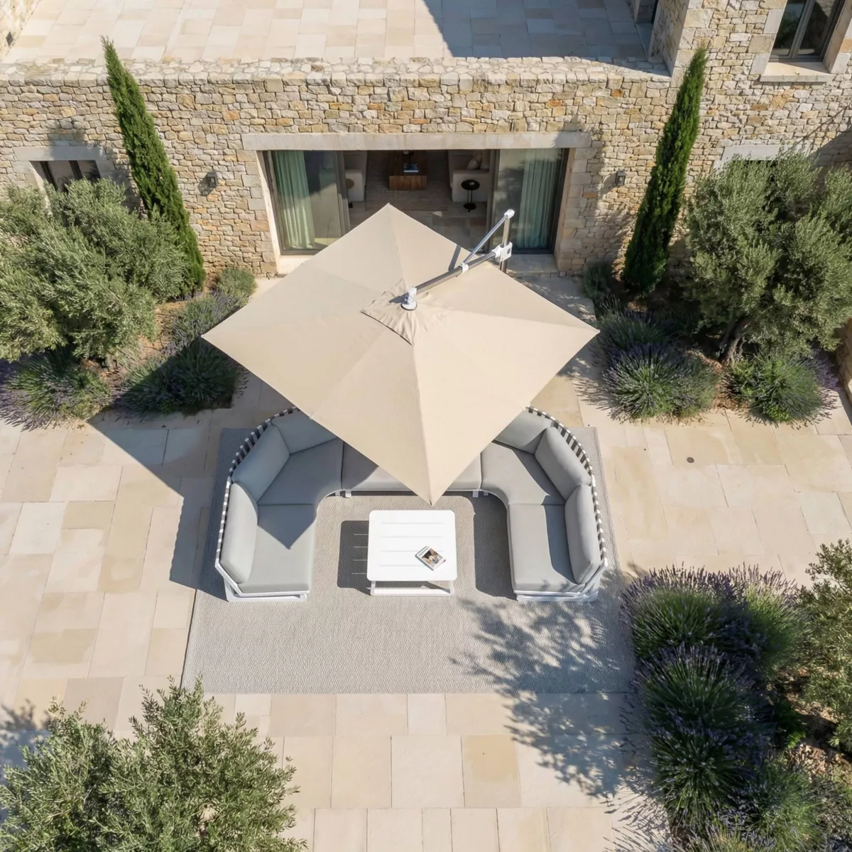 Telo per ombrellone decentrato (3 x 4 m) Elyra Beige