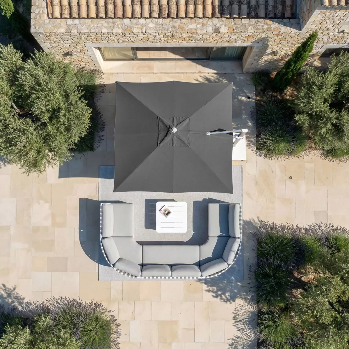 Tessuto per ombrellone decentrato (3 x 4 m) Elyra Antracite