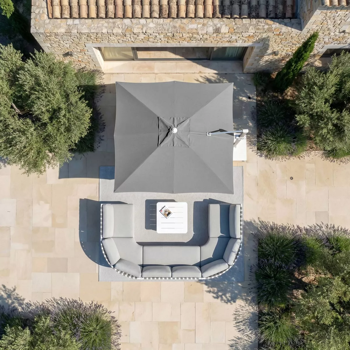 Telo per ombrellone decentrato (3 x 4 m) Elyra Grigio