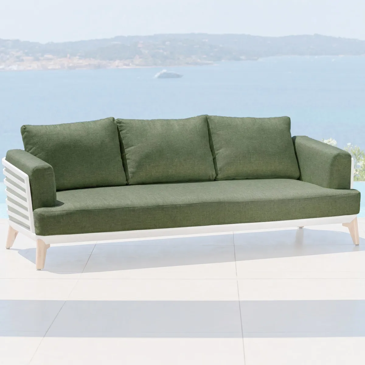 Housses de coussin de remplacement pour Canapé 3 places Monte Carlo Vert romarin