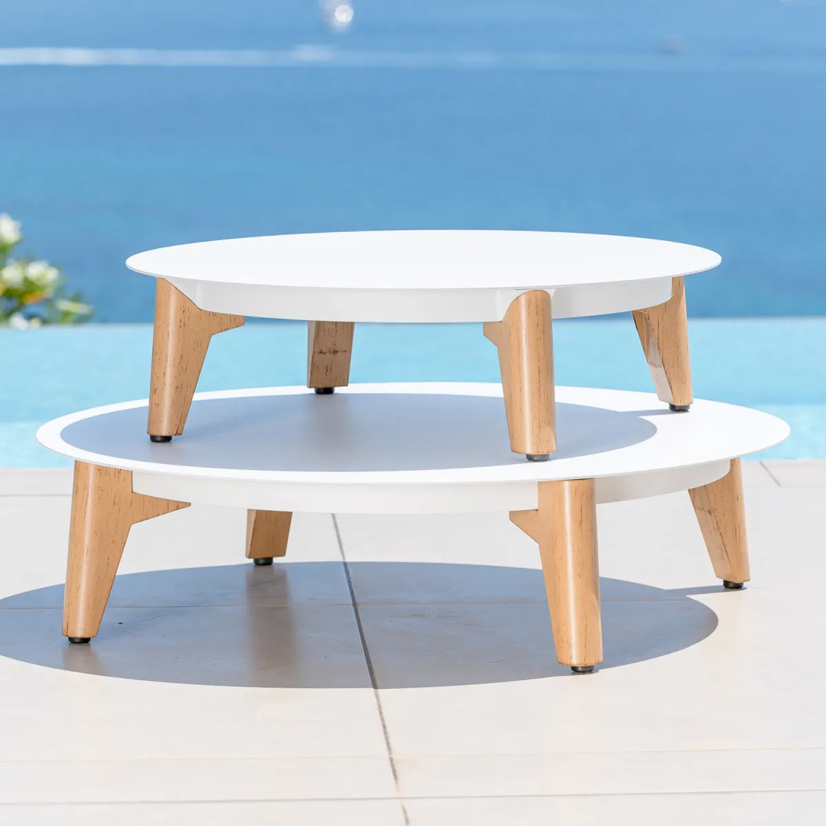 Salon de jardin aluminium 5 places 5 pcs Monte Carlo Blanc et vert romarin