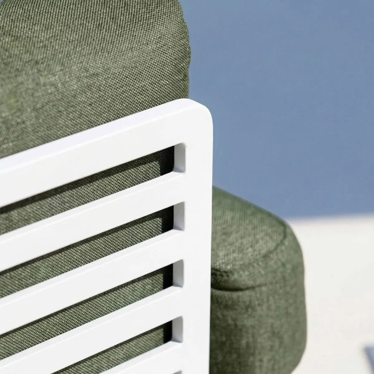 Set da giardino in alluminio 5 posti 4 pezzi Monte Carlo Bianco e verde rosmarino