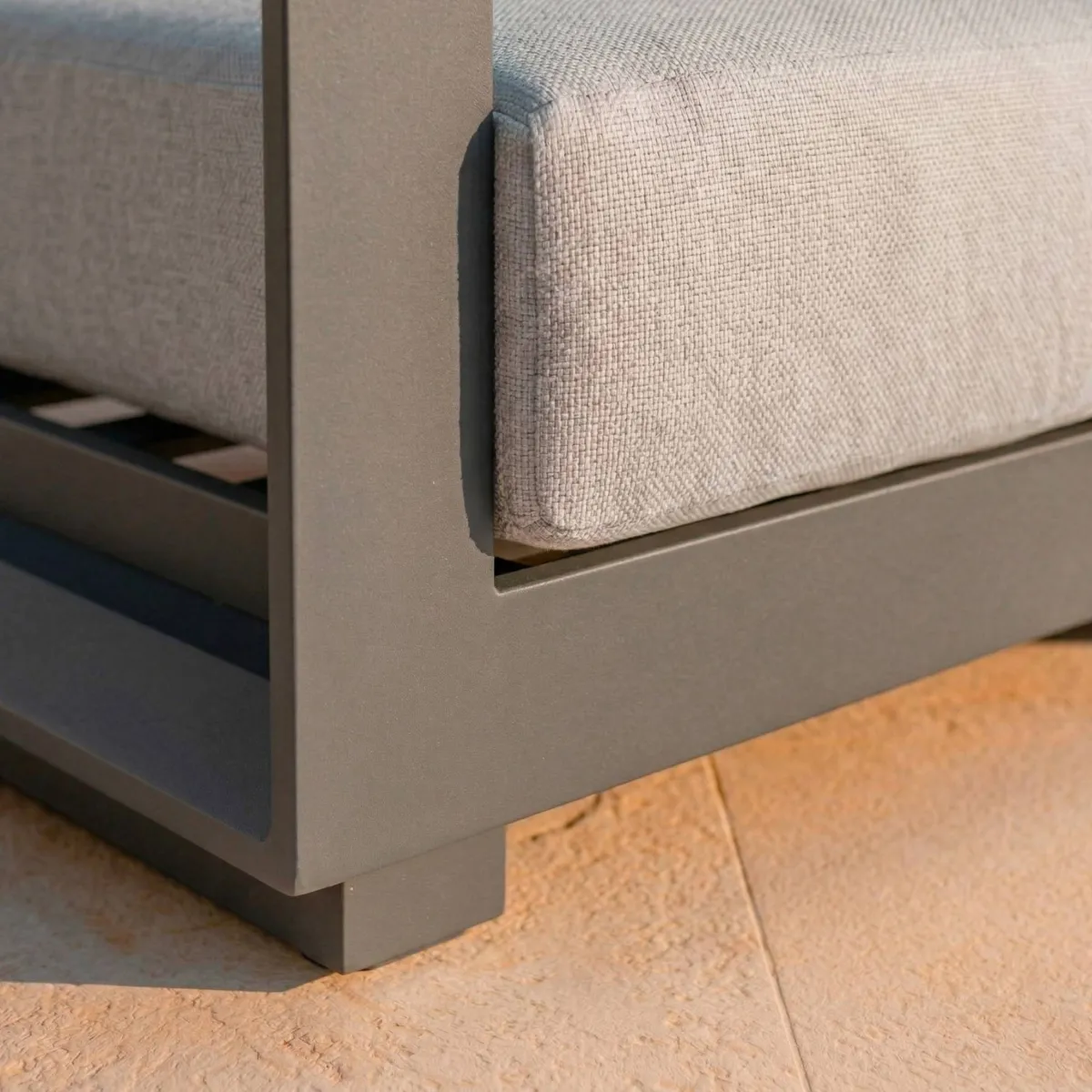 Salon de jardin aluminium 4 places 4 pcs Elba Gris anthracite et gris clair