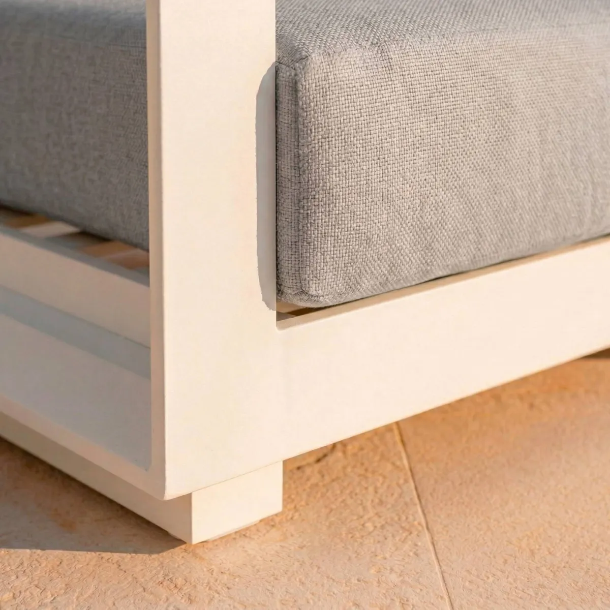 Salon de jardin aluminium 4 places 4 pcs Elba Blanc et gris clair