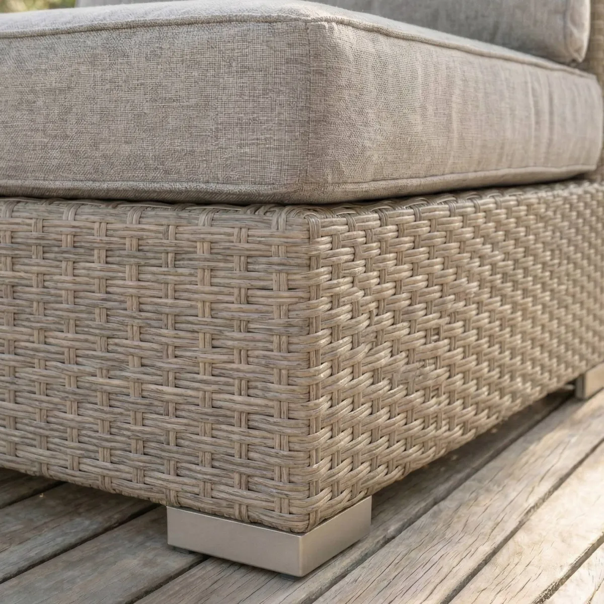 Salon de jardin en résine tressée 9 places 9 pcs Palma Gris et taupe