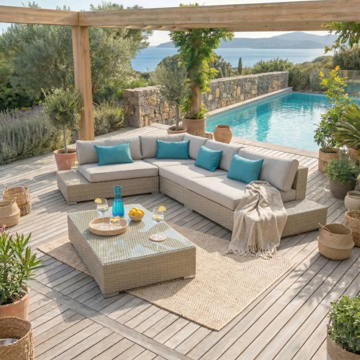Salon de jardin Palma Gris - 5 places 1