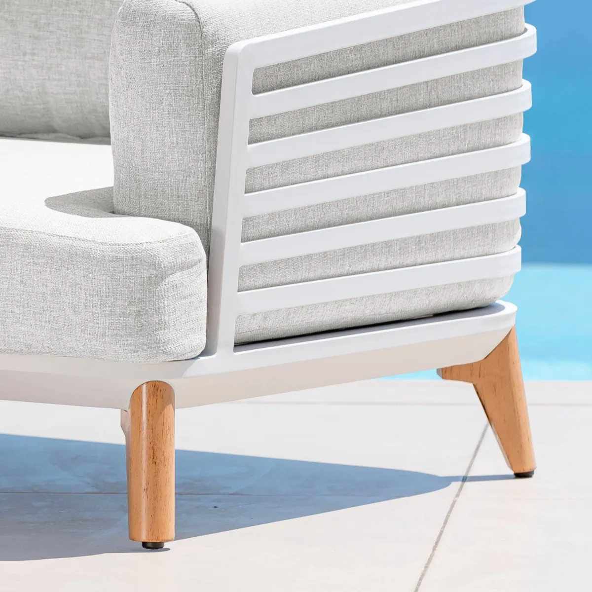 Salon de jardin aluminium 12 places 8 pcs Monte Carlo Blanc et gris clair
